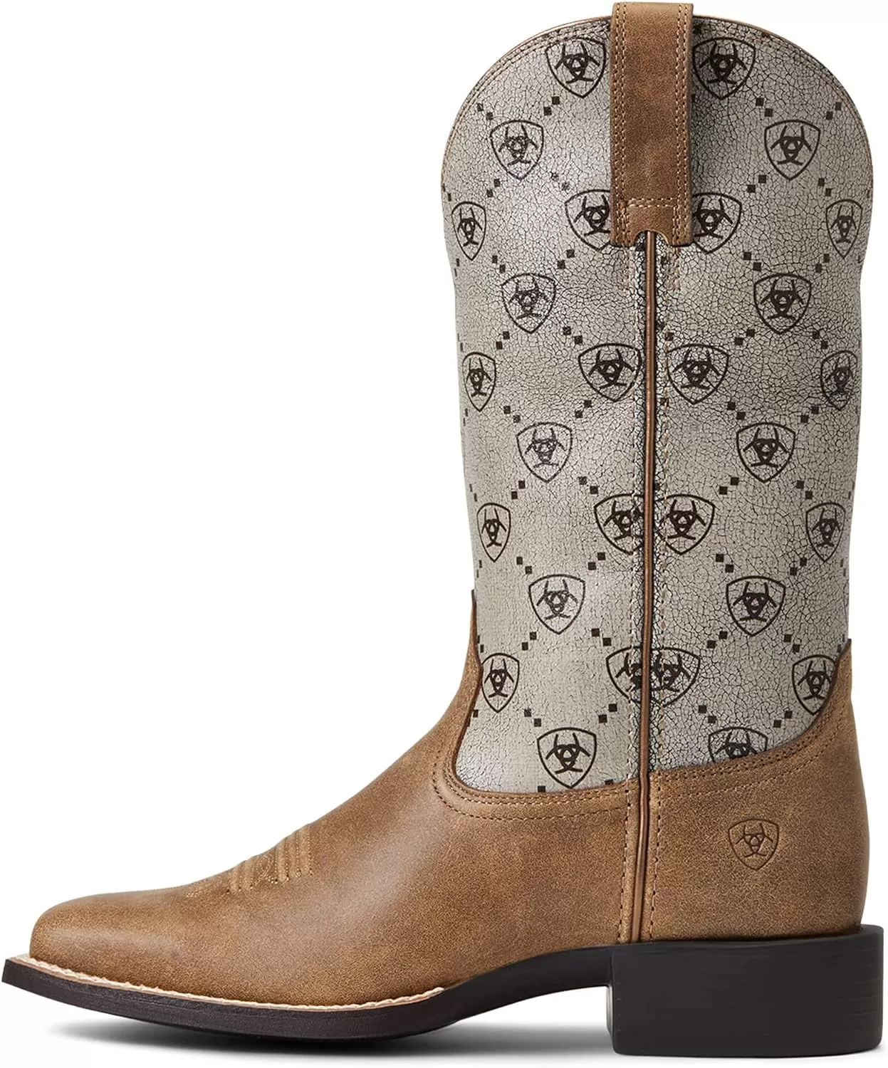 imageAriat Womens Round Up Wide Square Toe Western BootBrown BomberAriat Logo