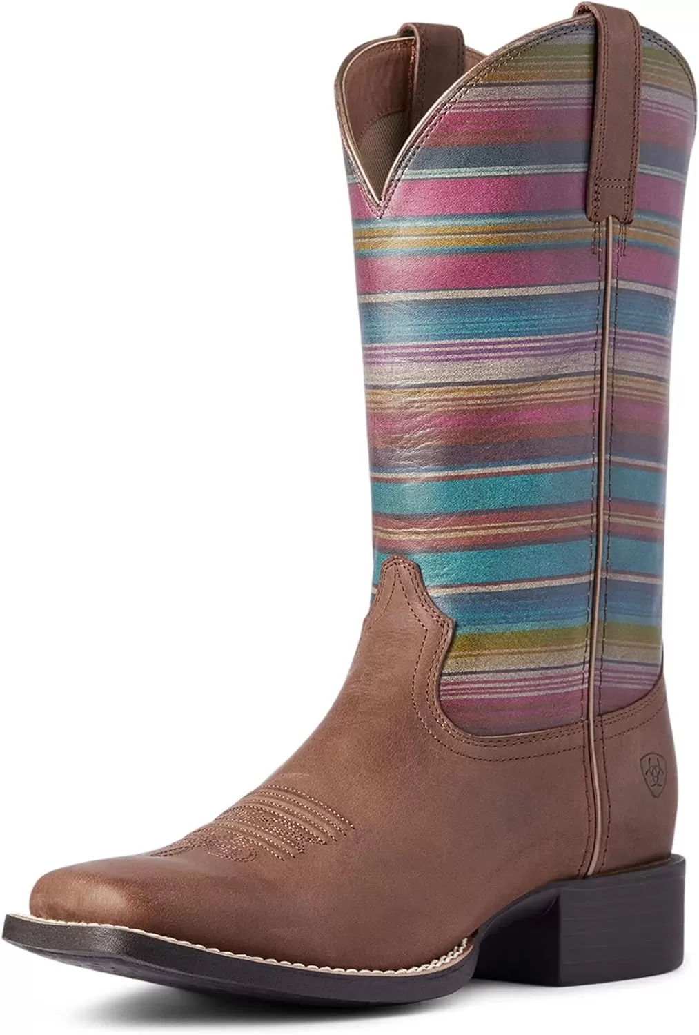 imageAriat Womens Round Up Wide Square Toe Western BootDark Buffalo Brown