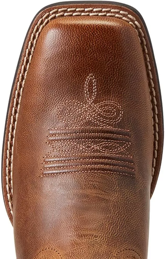 imageAriat Womens Round Up Wide Square Toe Western BootPearl BrownMetallic Leopard