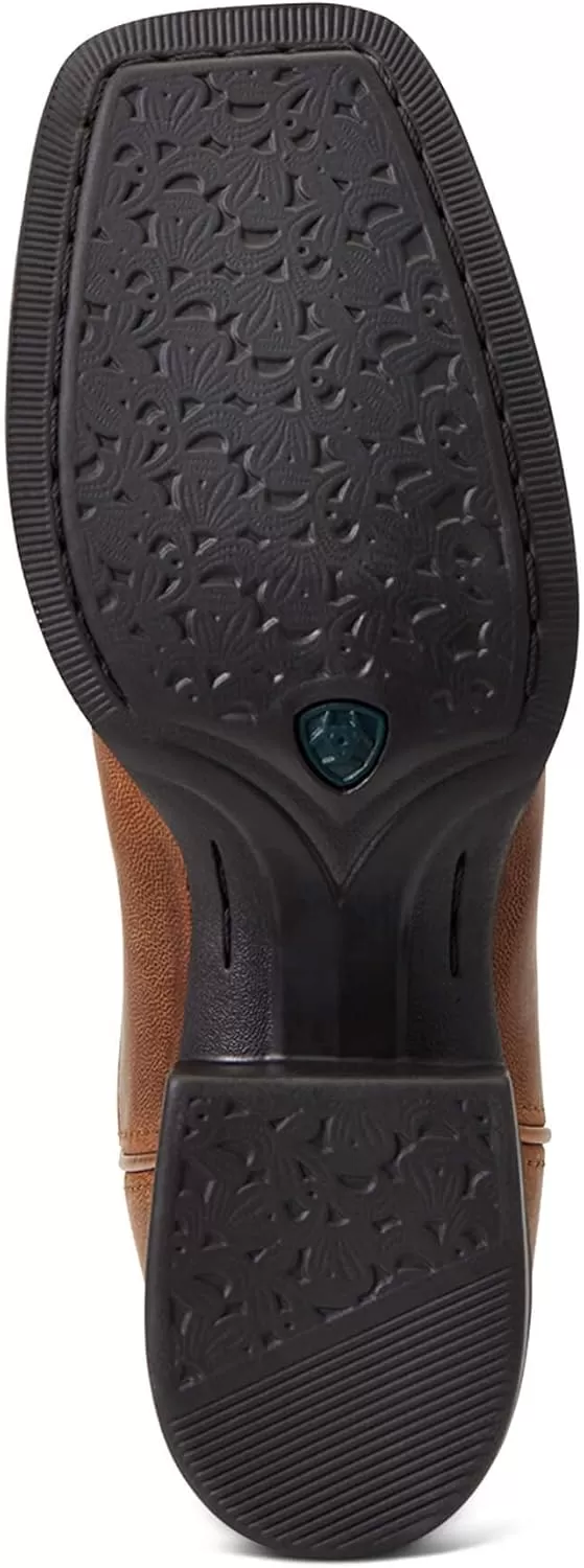 imageAriat Womens Round Up Wide Square Toe Western BootPearl BrownMetallic Leopard