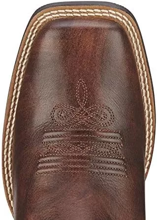 imageAriat Womens Round Up Wide Square Toe Western BootYukon BrownBronze