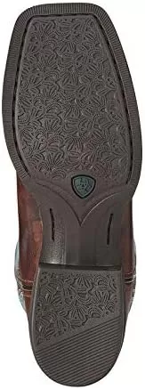 imageAriat Womens Round Up Wide Square Toe Western BootYukon BrownBronze