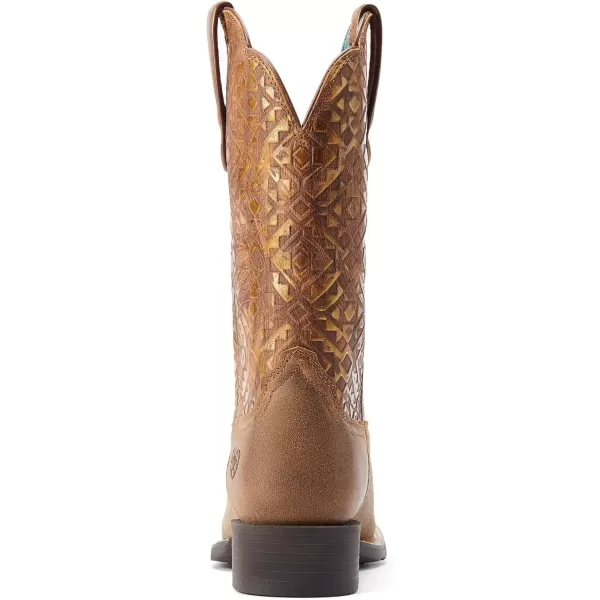 imageAriat Womens Round Up Wide Square Toe Western BootBare Brown