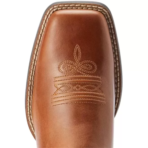 imageAriat Womens Round Up Wide Square Toe Western BootBeduino BrownTurq Floral Emboss