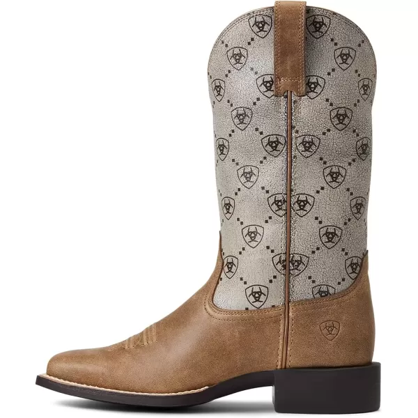 imageAriat Womens Round Up Wide Square Toe Western BootBrown BomberAriat Logo