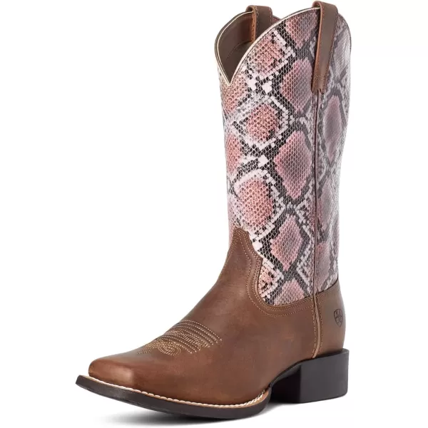 imageAriat Womens Round Up Wide Square Toe Western BootTan Bomber