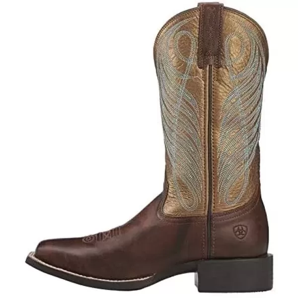 imageAriat Womens Round Up Wide Square Toe Western BootYukon Brown