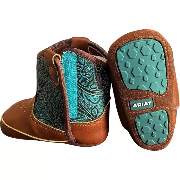 imageARIAT Lil Stompers Infant Western BootsRound Up TurquoiseBrown