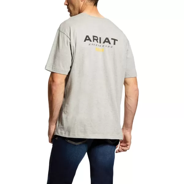 imageARIAT Mens Rebar Cotton Strong Logo TShirtHeather Grey