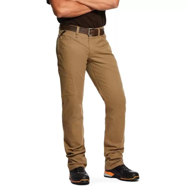 imageARIAT Mens Rebar M4 Relaxed Durastretch Made Tough Stackable Straight Leg PantField Khaki