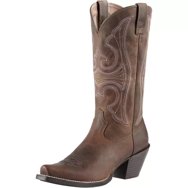 imageARIAT Womens Round Up D Toe Wingtip Western BootDistressed Brown