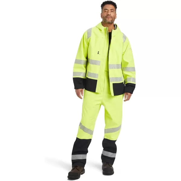 imageAriat Mens FR HiVis Hooded Waterproof JacketHivis Yellow
