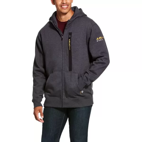 imageAriat Mens Rebar Workman Full Zip HoodieCharcoal Heather