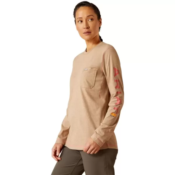 imageAriat Mens Rebar Workman LogoOatmeal HeatherDesert Rose