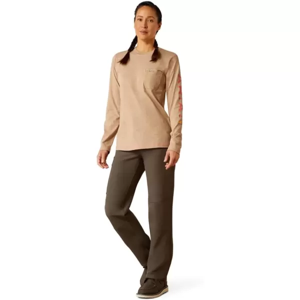 imageAriat Mens Rebar Workman LogoOatmeal HeatherDesert Rose