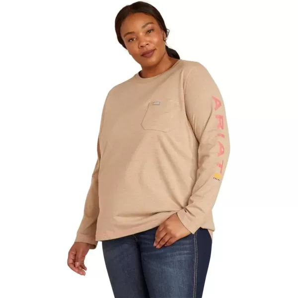 imageAriat Mens Rebar Workman LogoOatmeal HeatherDesert Rose