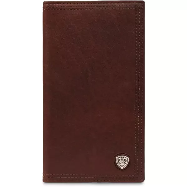 imageAriat Mens Rodeo Wallet in Dark Copper Oil Tan Leather with Brand Concho ID and Card SlotsDark Copper