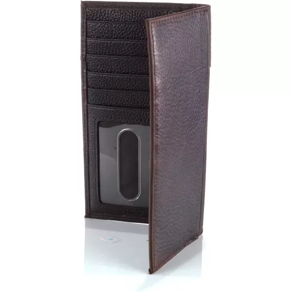 imageAriat Mens Rodeo Wallet with Silver Shield Concho Distressed Brown Top Grain Leather Boot StitchingBrown