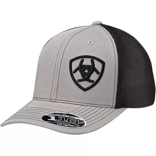 imageAriat Mens Solid Black Corner LogoGrayBlack