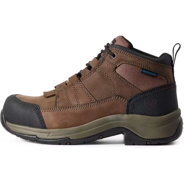 imageAriat Mens Telluride Work Waterproof Composite Toe Work BootDistressed Brown