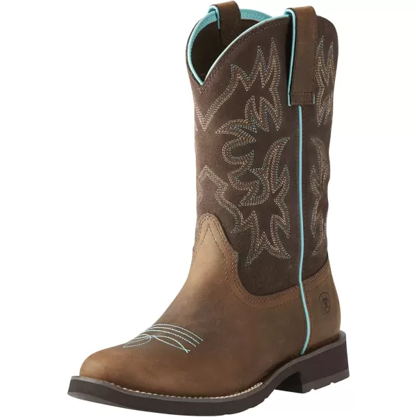 imageAriat Womens Delilah Round Toe Western BootDistressed Brown