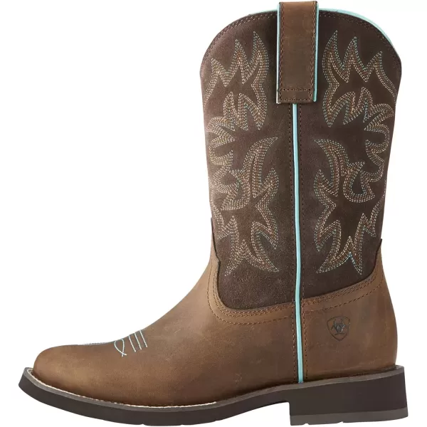 imageAriat Womens Delilah Round Toe Western BootDistressed Brown