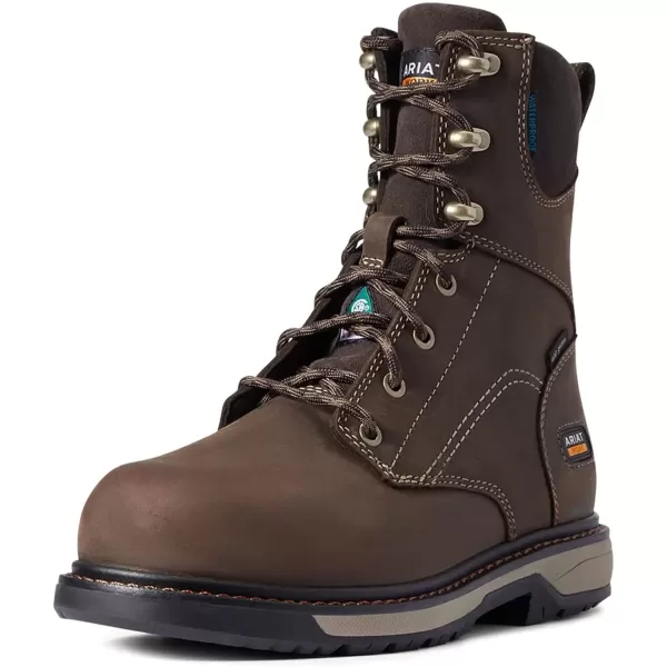 imageAriat Womens Riveter 8quot CSA Glacier Grip Waterproof 400g Composite Toe Work BootDark Brown