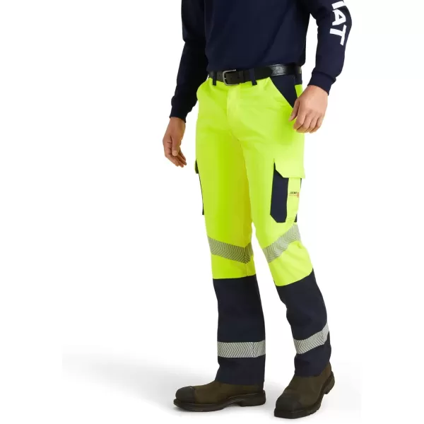 imageAriat Mens FR M7 Slim DuraStretch Duralight Twill Straight PantHi Vis Yellow