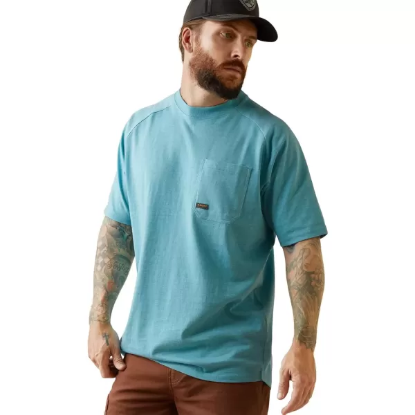 imageAriat Mens Rebar Cotton Strong TShirtBachelor Button Heather
