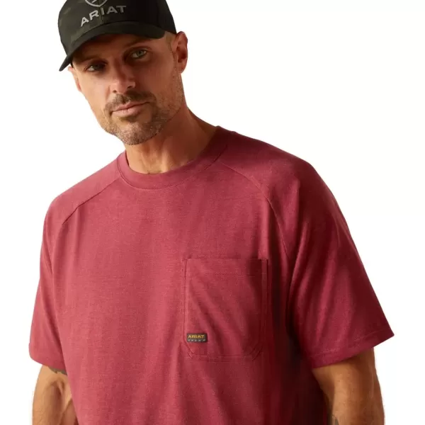 imageAriat Mens Rebar Cotton Strong TShirtRoan Rouge Heather