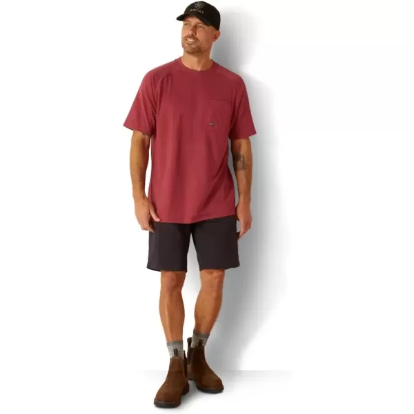 imageAriat Mens Rebar Cotton Strong TShirtRoan Rouge Heather