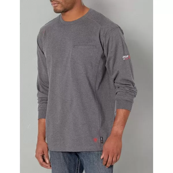 imageARIAT Mens Fr Air Life on the Line Graphic TopCharcoal Heather