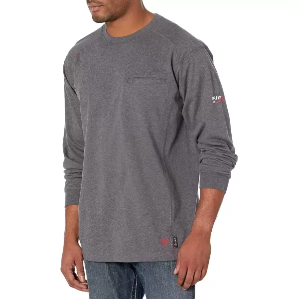imageARIAT Mens Fr Air Life on the Line Graphic TopCharcoal Heather