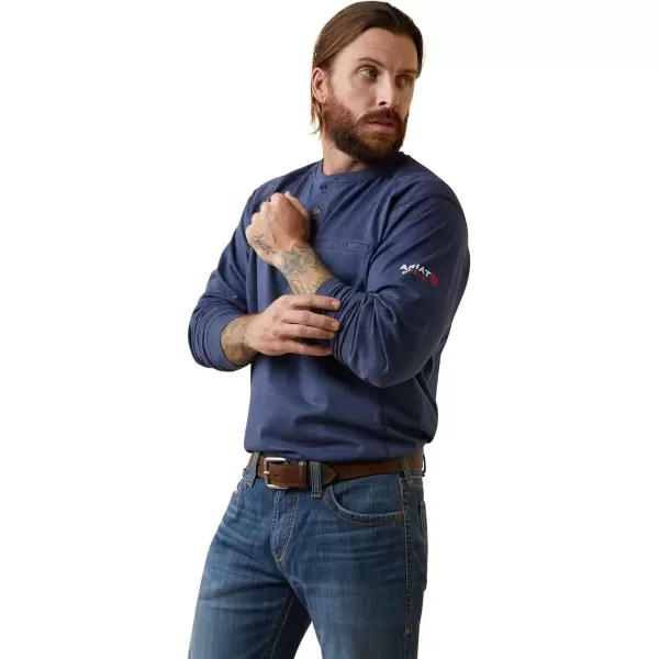 imageARIAT Mens Fr Air Refinery Row Graphic Henley TopNavy Heather
