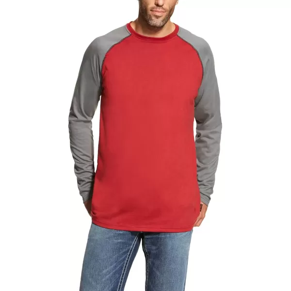 imageARIAT Mens Fr Baseball TShirtRedDark Grey