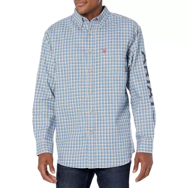 imageARIAT Mens Fr Cunningham Check Logo ButtonDown Work Shirt  10041685Turquoise