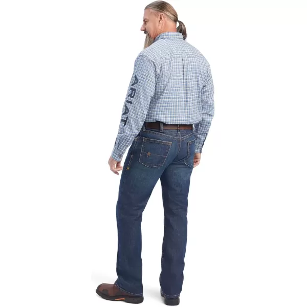 imageARIAT Mens Fr Cunningham Check Logo ButtonDown Work Shirt  10041685Turquoise