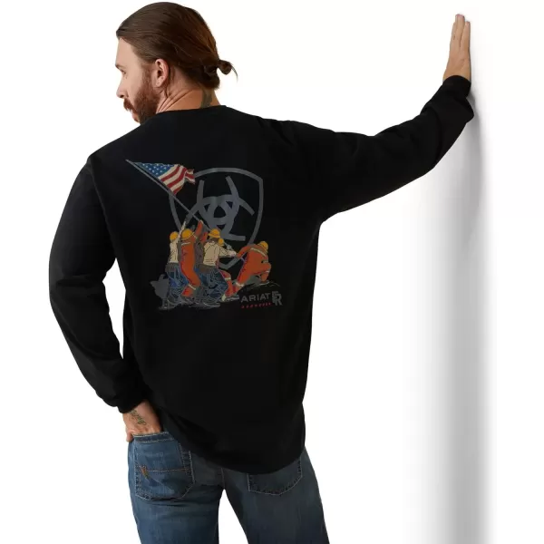 imageARIAT Mens Fr Fr Raising the Flag TShirtBlack
