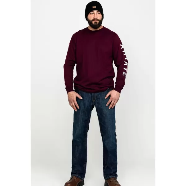 imageAriat Mens FR Roughneck Skull Logo Long Sleeve ShirtMalbec