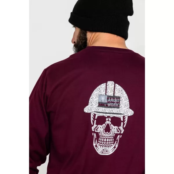 imageAriat Mens FR Roughneck Skull Logo Long Sleeve ShirtMalbec