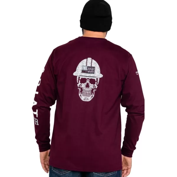imageAriat Mens FR Roughneck Skull Logo Long Sleeve ShirtMalbec