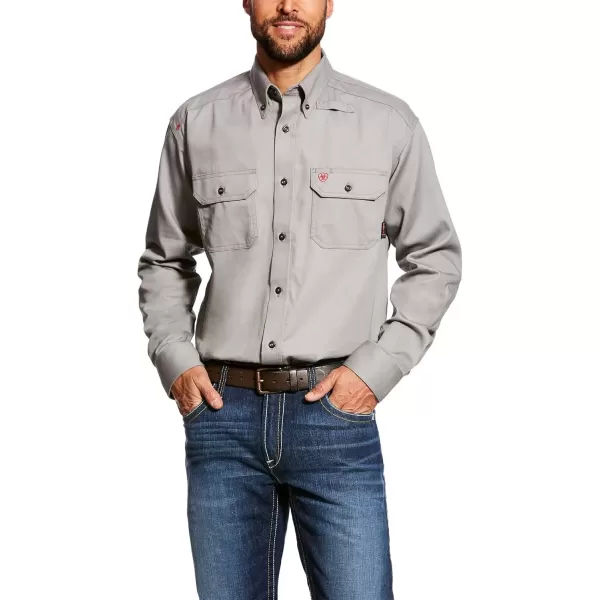 imageAriat Mens FR Solid Work ShirtSilver Fox