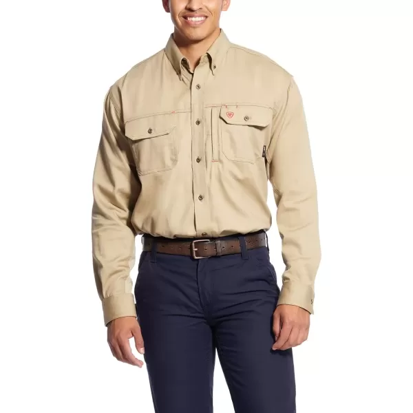 imageAriat Mens Fr Solid Vent Work ShirtKhaki
