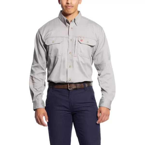 imageAriat Mens Fr Solid Vent Work ShirtSilver Fox