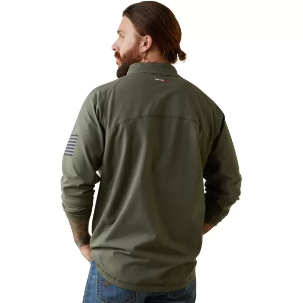 imageARIAT Mens Fr Combat Stretch Patriot 14 Zip Work ShirtDark Sage