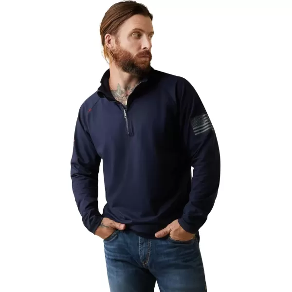 imageARIAT Mens Fr Combat Stretch Patriot 14 Zip Work ShirtNavy