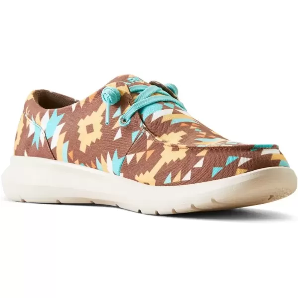 imageARIAT Womens Hilo Stretch Slip On Flats Casual  BlackAncient Turq Print