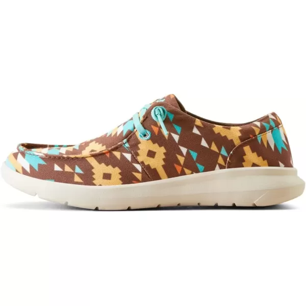 imageARIAT Womens Hilo Stretch Slip On Flats Casual  BlackAncient Turq Print