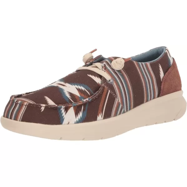 imageARIAT Womens Hilo Stretch Slip On Flats Casual  BlackArroyo Chocolate