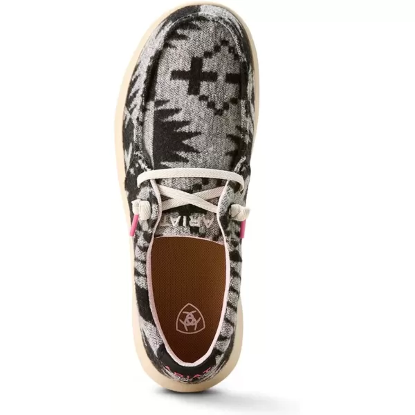 imageARIAT Womens Hilo Stretch Slip On Flats Casual  BlackBlack  White Flannel Blanket